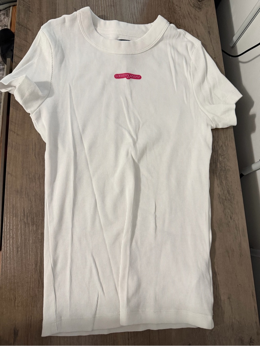 Tommy Hilfiger White Tee with Red & Navy Logo